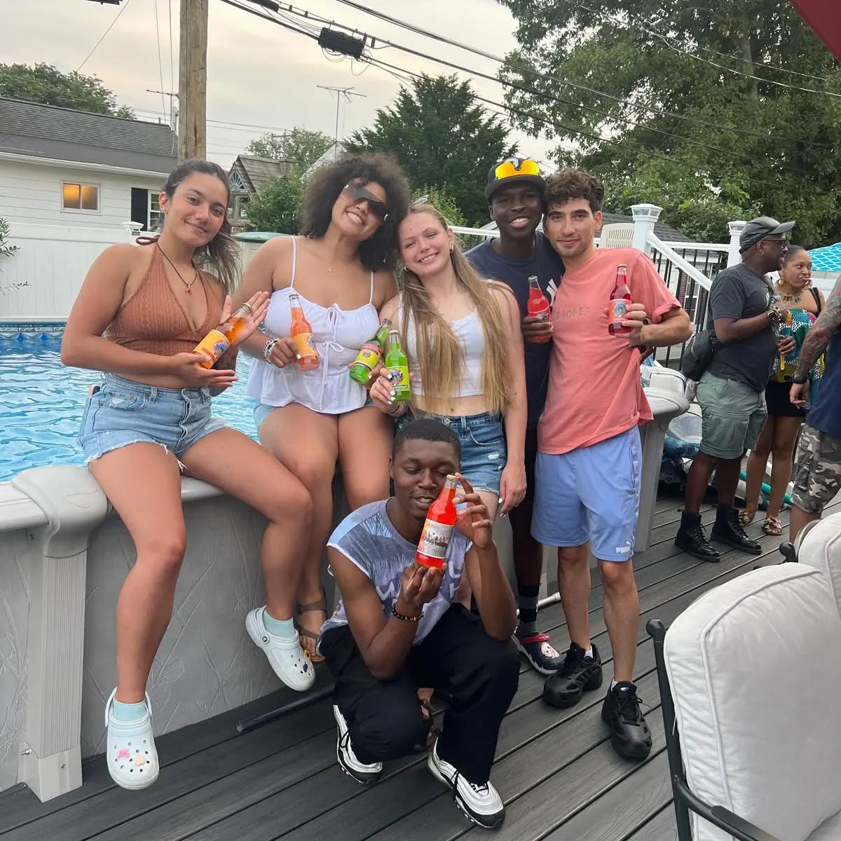 Stylized image blending NYC elements with Caribbean beach scene
